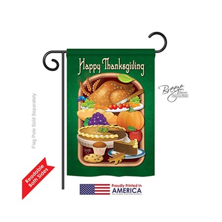 GARDENCONTROL Thanksgiving Thanksgiving Feast 2-Sided Impression Garden Flag - 13 x 18.5 in. GA947942